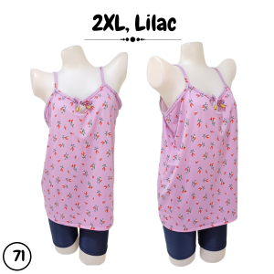 iChubby Plus Size (2XL) Low Neck Spaghetti Strap Sleeveless Top | Pambahay | Floral Print