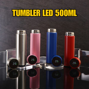 Tumbler Stainless Stell Tempat Minum LED Tahan Panas Dingin Premium 500ml