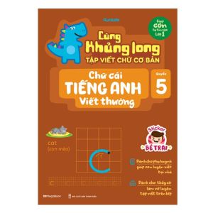 Sách Cùng Khủng long tập viết chữ cơ bản – Chữ cái Tiếng Anh viết thường Quyển 5 – Sticker bé trai - MGB