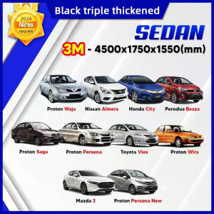🔥3 layer thickening 🔥Full Car Cover Outdoor Protection Selimut penutup kereta kain tutup universal sun uv protection Waterproof Dustproof  Resistant Rain 汽車遮陽 for Myvi Bezza City Axia Alza Aruz Persona City Vios Civic Viva suv MPV