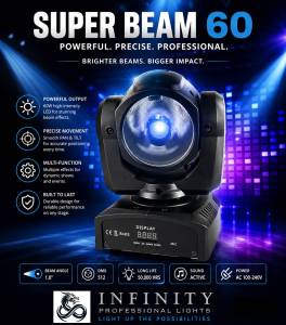 Infinity Super Beam 60 moving head 60W RGBW 4IN1 moving headlight