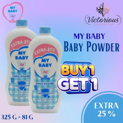 Buy 1 Get 1 - MY BABY Baby Powder Big Size 325g + 81g | 25% Extra - Blue