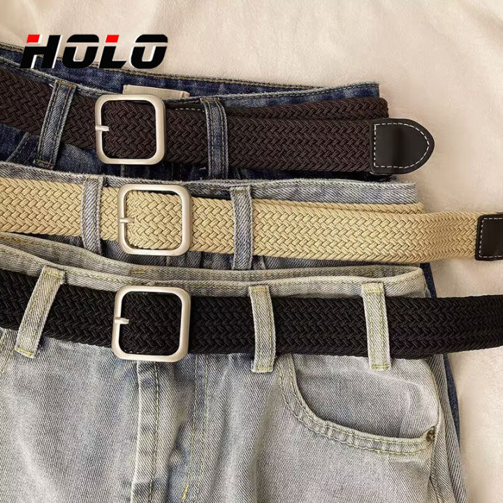 Big Sale Womans Elastic Fabric Woven Stretch Casual Multicolored