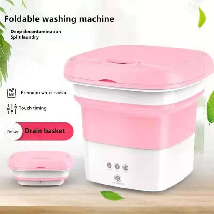 🅷🆆 Mini Portable Washing Machine Small Foldable Bucket Washer  for Clothes Laundry- For Camping, RV, Travel, Small Spaces Folding,