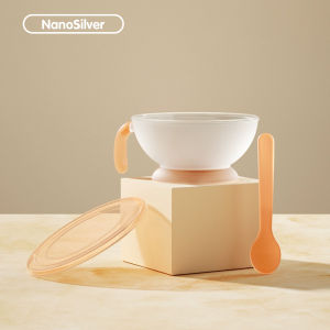 LAKOE Alat Mpasi Bayi Set Anti Tumpah Mangkuk Dan Sendok Bayi Mangkok Silicone Bayi BPA Free