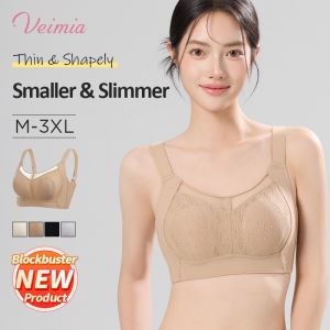 【OFFICIAL】 Breathable Mesh Openwork Bra Summer Thin Breathable Bra Supports Side Boob Support And Anti-sagging Bra Full-coverage Bra With Bunny Ear Cups To Make Large Breasts Appear Smaller