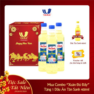 Dầu Đậu Nành Tân Sanh 1L - Combo 3 chai "Xuân Đủ Đầy"