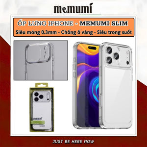 Ốp lưng siêu mỏng 0.3mm bảo vệ camera trong suốt DuraClear™ cho iPhone 17 16 15 14 13 12 11 Pro Max / Plus / 17 Air hiệu Memumi Slim Camshied - Chống ố vàng màng loa chống bụi độ trong siêu nét full HD