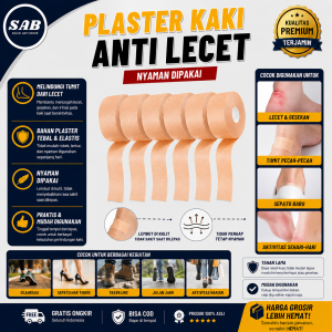 Stiker Pelindung Tumit & Jari Anti Lakban Kaki Waterproof Elastis Warna Peach