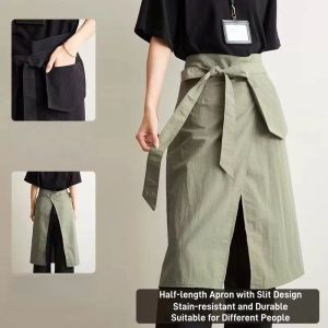 Purrhappy Kitchen Apron Half Length Waterproof Tahan Minyak Big Pocket Easy Clean Heavy Duty Restaurant Cafe Rumah