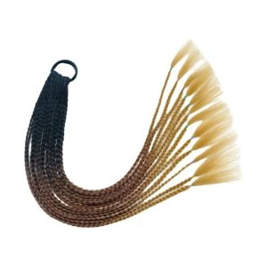 COMEMECO Đa sợi Tóc tết thẳng dài màu cầu vồng Đã tết sẵn Chiều dài 24 inch Tóc nối tổng hợp Thời trang Thiết kế nhiều sợi Tóc đuôi ngựa tết Phụ kiện tóc nữ