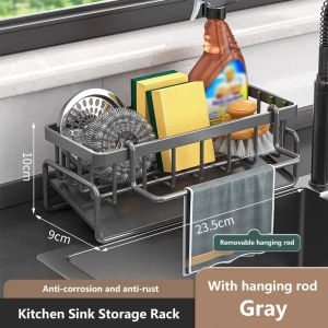 Kitchen Storage Rack Sponge Holder Kitchen Rack Organizer Countertop Organizer Plastic Sink Storage Shelf Sponge Drain Storage