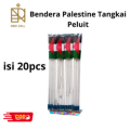 Bendera Tangan Palestina PLASTIK Dengan Tangkai Bendera Palestine Tangkai Peluit ISI 20 PCS/Bendera Palestina dengan Tangkai Peluit. 