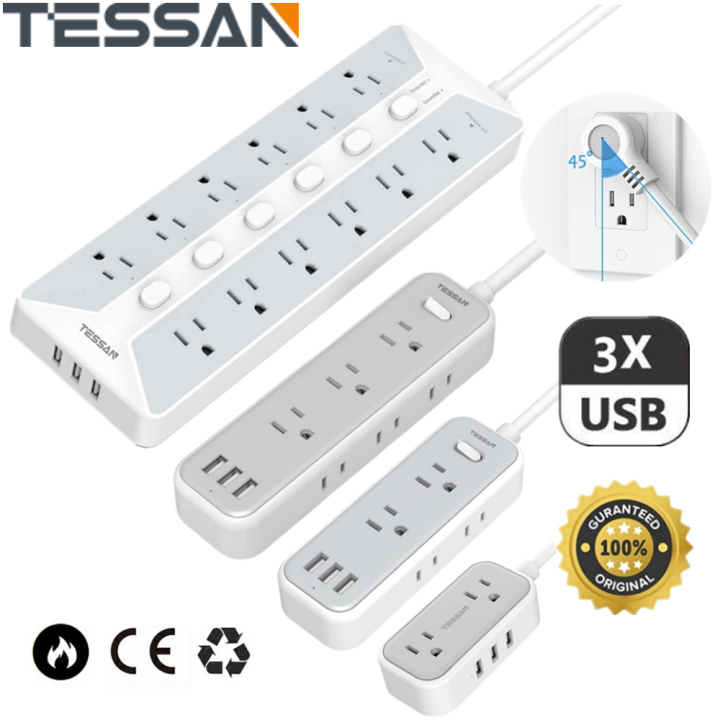 2/6/9/12 Way Extension Cord Extension Socket Small Power Strip Flat