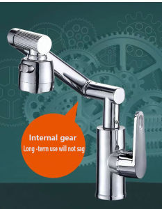 HOL OCEAN WORLD Faucet stainless 1080 Degree Rotating Single Cold sink/Wall Mounted Faucet Balcony Modern Rotatable Home Hotel Sink Kitchen Faucet