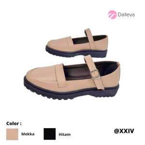 DALLEYA COLLECTION - Clover Sepatu Docmart Wanita / Loafer Wanita Korean Style