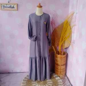 Gamis Polo Linen-Bilqees 002 // Gamis terbaru // Dress Premium // voucher gratis // COD