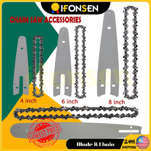 IFONSEN 4/6/8/10 /12 inch Chainsaw Blade & Chain Replacement Saw Parts Electric Saw Accessories Chain saw Spare Parts