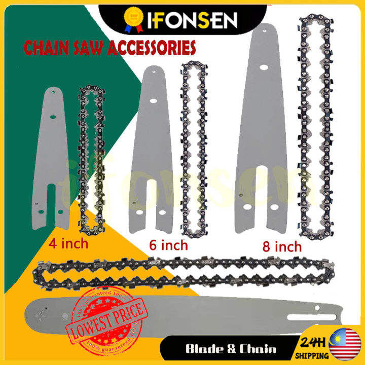 IFONSEN 4/6/8/10 /12 inch Chainsaw Blade & Chain Replacement Saw Parts