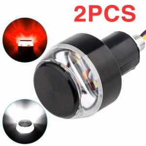 2pcs Motorcycle Handle light Bar End Indicator turn signal led light Universal Handle Bar Grip Plug Side Marker Lamp Accessory