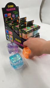 NeeDoh Glitter Cube Slow Rising Stress Ball Collectible Galaxy Squish Toy for Kids