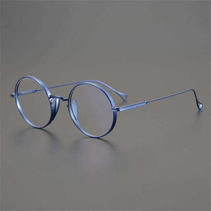 Ultralight Pure Titanium Eyeglasses Japanese Handmade Women Round Frame