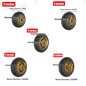 TPR Universal Wheel Heavy-Duty Silent Rubber Caster 3/4/5/6/8 Inch Flatbed Handcart Brake Wheels