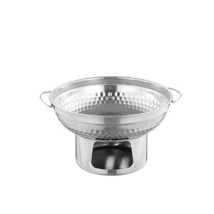 GAOSU 20/22cm Nồi lẩu bằng thép không gỉ Dày hơn Làm nóng nhanh Giá đỡ món tráng miệng Di động Tròn Lẩu Thái Hộ gia đình