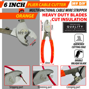 MYDIYHOMEDEPOT - 6 INCH CABLE CUTTER CABLE WIRE CUTTER PLIER WIRE STRIPPER STRIPPING PORT TRIMMING PORT CRIMPING PORT