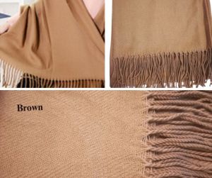Trendy Soft Light Tassel Scarf/Shawl Korean Style Patchwork Plaid Solid Color Wrap