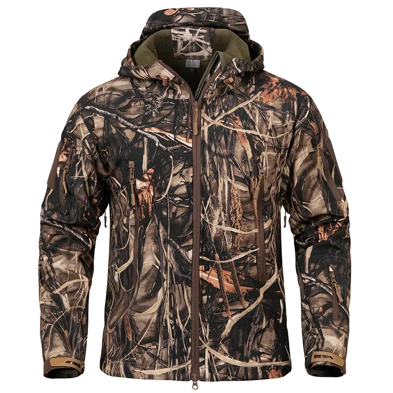 Men's Silent Soft Shell Camouflage Tactical Jacket Waterproof Warm