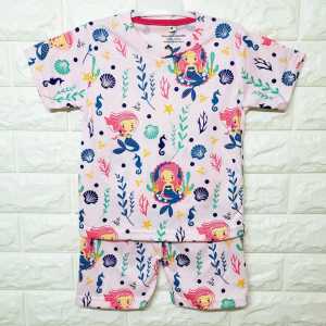 Setelan Pendek Harian Anak 1-5 Tahun Perempuan Baju Kaos Printing Cewek Lucu Motif Karakter Model Distro