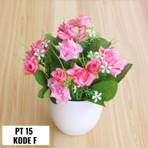 EFPT15 PT16 PT17 Pot Tanaman Hias Bunga Hias Plastik Ornamen Pot Bonsai Artificial Flower Decoration