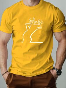 Classic Summer Mens Fashion Street Style T Shirt Casual Trendy Short Sleeves Abstract Cartoon Graphic Oversize Mens Clothing