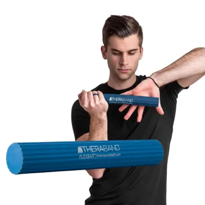 Thanh tập thể dục THERABAND FlexBar cỡ trung bình màu xanh lá dụng cụ trị liệu Flex cho vật lý trị liệu thiết bị tập luyện cổ tay và cẳng tay tay cầm chống trượt thiết kế nhỏ gọn.