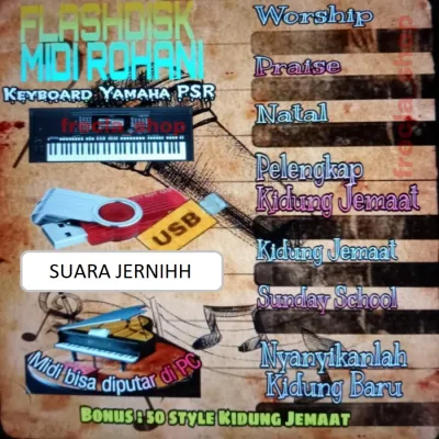 FD USB Style Kidung Jemaat dan MIDI lagu Rohani Yamaha Keyboard Ready