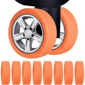 8/16pc Suitcase Wheels Protection Travel Luggage Caster Silicone Reduce Noise Cover