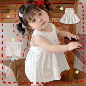 AILEBE Kids Dress Sleeveless Cartoon Design Cute Eye-Catching Cool Breathable Soft Cotton OOTD For Girls 0 To 5 Years Old