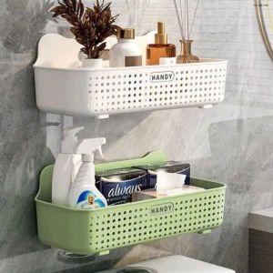 Kệ Nhựa Dán Tường Handy Kệ Dán Tường Đựng Đồ Đa Năng Kèm Móc Treo