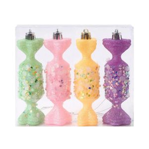 MMLUCK Macaroon Christmas Candy Balls Set Ice Cream Donut Cartoon Cake Lollipop Balls Pendant Xmas Tree Hanging Ball Elegant Christmas Tree Ornaments Merry Christmas Decor