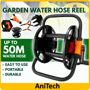 50M Garden Hose Reel Portable Water Garden Hose Outdoor Gardening Watering Hose Rack Cart PVC GARDEN HOSE REEL Garden Hose Reel Organizer kekili paip Penganjur Paip Stainless Steel