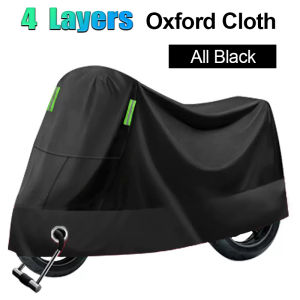 【In Stock】Motorcycle Cover Waterproof Heavy Duty 4 Layers Oxford Cloth Thickening Motorcycle Cover Sunproof Dustproof Snow Protection All Season Motorcycle Bike Universal Wear-resistant Reflective Strips With Lock-Holes Motorcycle Accessories Parts
