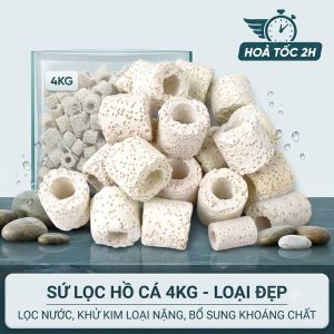 Sứ Lọc Hồ Cá 4Kg Loại Đẹp - Khử Kim Loại Nặng Bổ Sung Khoáng Chất & Vi Lượng