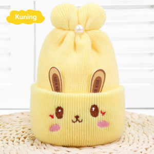 Topi Kupluk Bayi Bentuk Kelinci Topi Rajut Bayi 1-12 Bulan