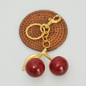 LOYO Creative Cherry Crystal Glitter Keychain Exquisite Car Key Bag Charm Ornament Gift
