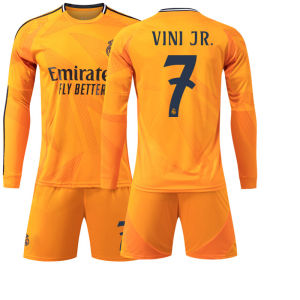 2425เสื้อฟุตบอลแขนยาวสีส้มหมายเลข9 Mbappe 7C Ronaldo เสื้อ5 Bellingham White Autumn Winterfootball jersey for men soccer shirt