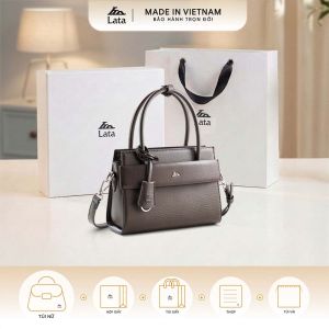Bộ hộp quà trắng LATA (Túi xách nữ LATA TX42 + Hộp quà HQ2T + Túi giấy TG2T + Túi rút BVR3838 + Thiệp cảm ơn BT1)