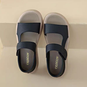 ถูกฤดูร้อนใหม่ ผู้หญิงรองเท้าแตะกีฬาพื้นหนารองเท้าส้นแบน ผู้หญิงรองเท้าแตะนักเรียนพื้นนู่สบายและสบาย ๆ ขนาดใหญ่ 35-42