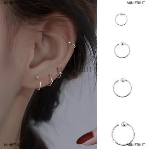 [COD] MINIFRIUT Minimalist Woman Hoop Earrings Small Ear Bone Buckle Simple Fine Jewelry Ear Bone Nail Earrings For Women Ear Hoops Fashion Accessories