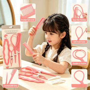 AILEBE Kids Hair Tie Set Pointed Tail Comb For Parting & Curling For Easy Hair Tying Anti-Knot Durable Hair Tool For Girls Pambahay OOTD Hair Accessories